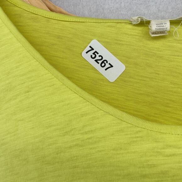EILEEN FISHER Top XL Slub Organic Cotton Jersey Scoop Neck Dolman Sleeve Yellow - Picture 14 of 14
